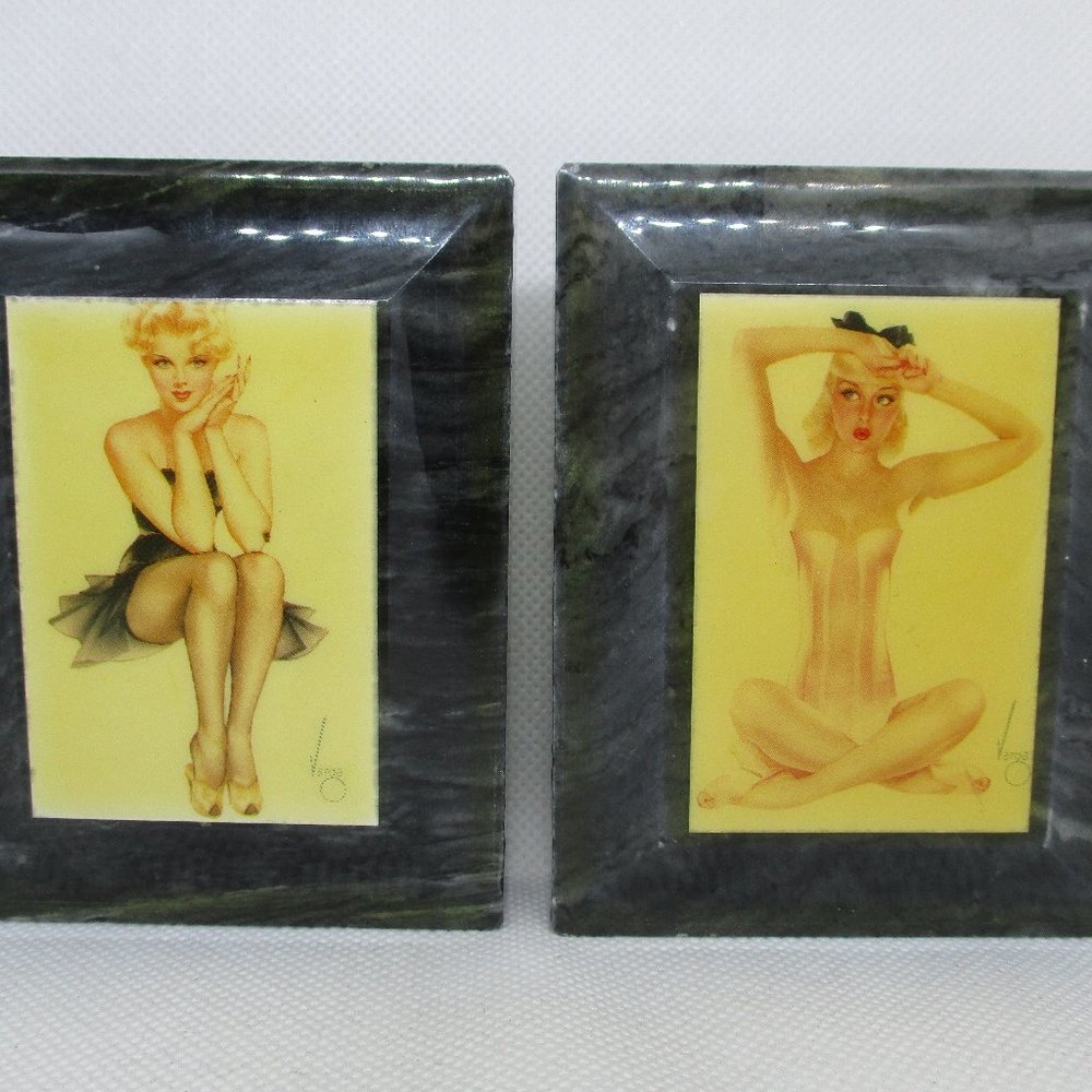 VARGA NOV. 1943 & DEC.1944 Marble Paperweight The Heirloom Tradition